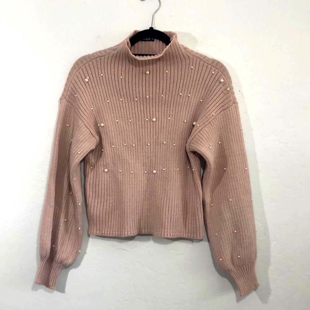 SHEIN Sweater Dusty Pink With Pearls Size S